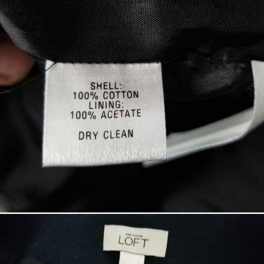 LOFT Dark Slate Blue Pea Coat with belted waist size 6 P - Picture 5 of 7